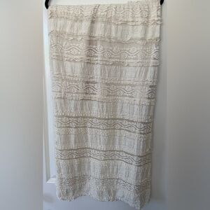 American Eagle Outfitters Cream Lace Midi Skirt